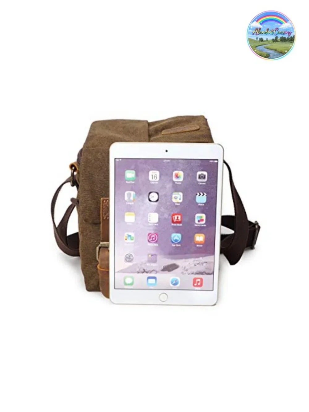 Vintage Canvas Leather Trim DSLR Camera Shoulder Messenger Sling Bag